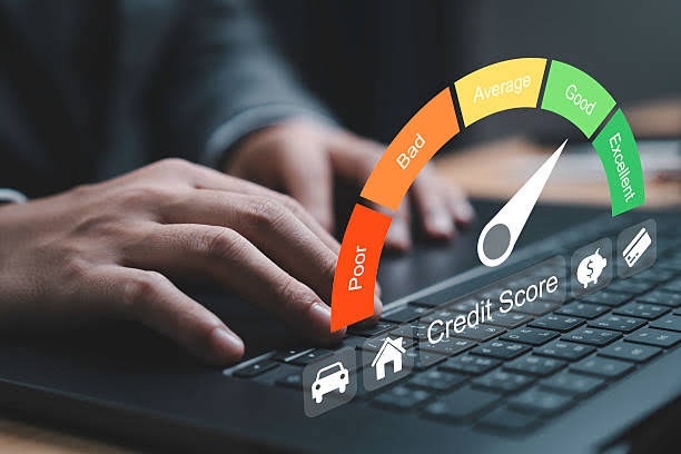 Puntuación crediticia representada en una escala de evaluación